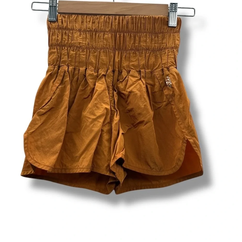 Free People Movement Way Home Shorts Size XS Orange High Rise Active Running Gym